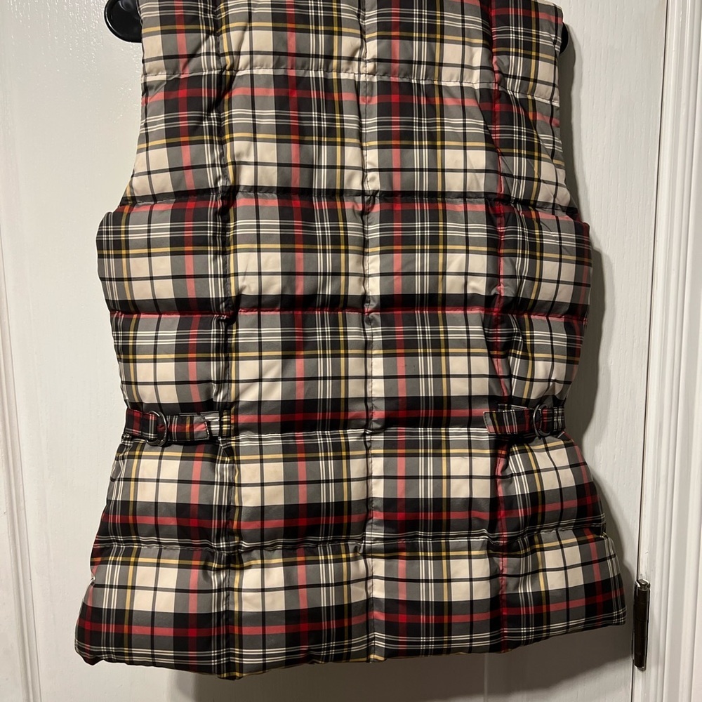 Eddie Bauer Down Vest Plaid Small  pockets Zip Snap Enclosure Cabincore Vintage - Picture 3 of 14